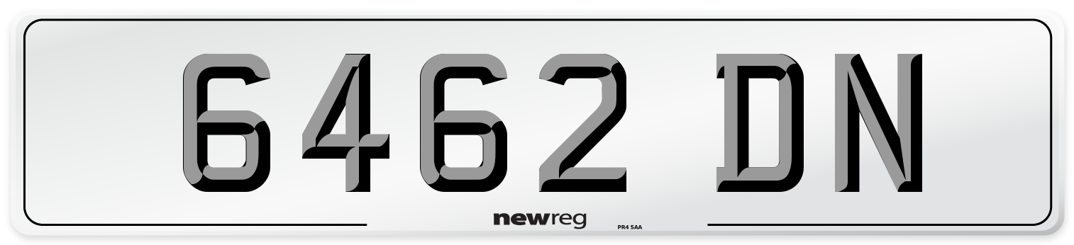 6462 DN Number Plate from New Reg